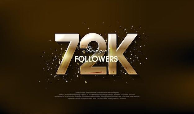 Modern design to thank 72k followers with a very luxurious gold color