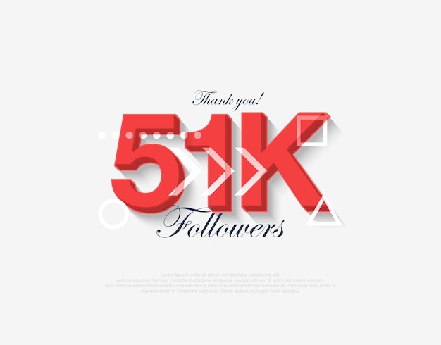 Vettore design moderno grazie mille 51k follower