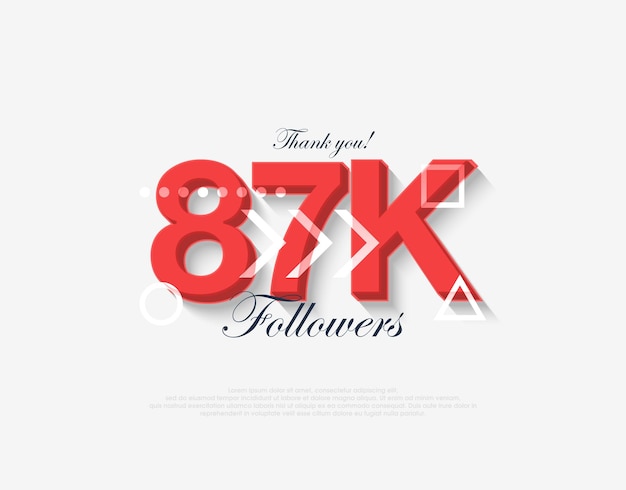 Vettore design moderno, grazie mille 87k follower