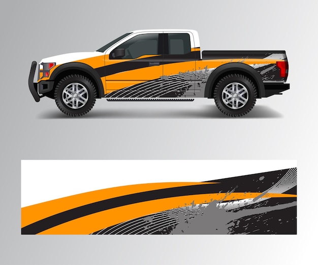 Modern design for truck graphics vinyl wrap vector