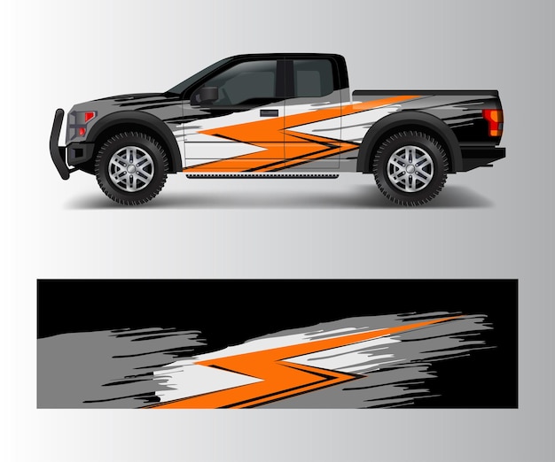 Modern design for truck graphics vinyl wrap vector