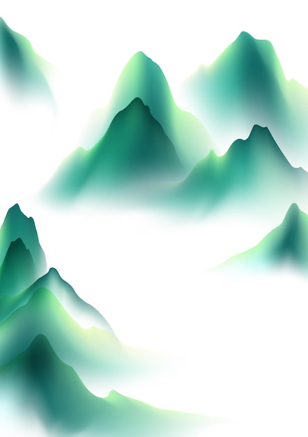 modern design vector illustration of beautiful chinese ink landscape painting