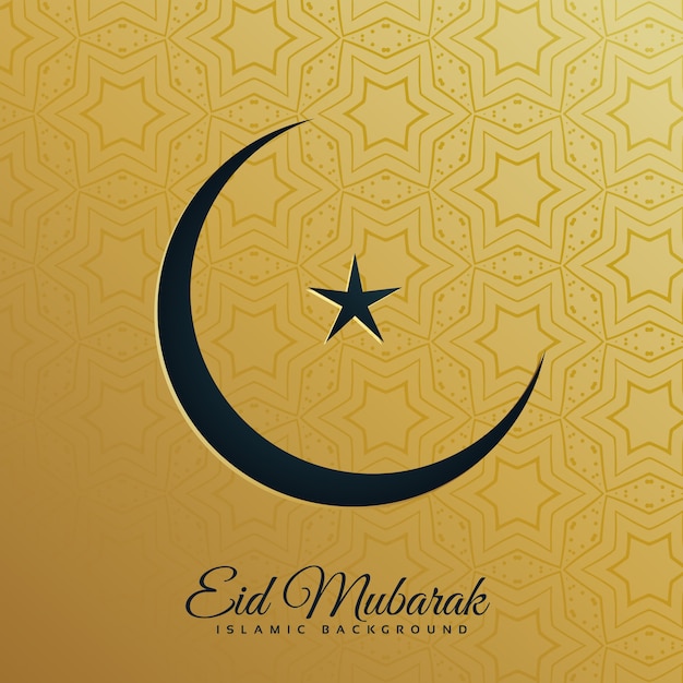 Modern design with moon and star for eid mubarak