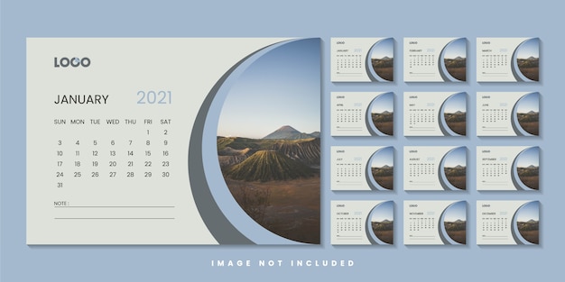 Modern Desk Year Calendar Design