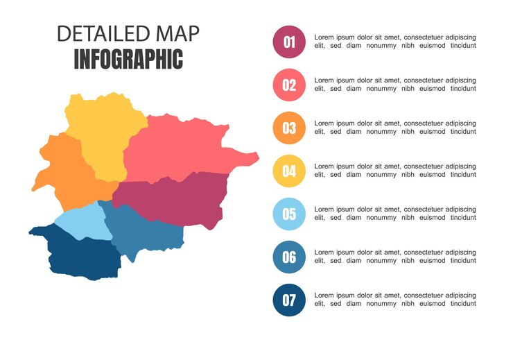 Vector modern detailed map infographic of andorra