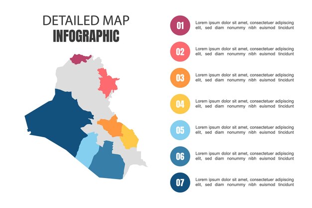 Modern Detailed Map Infographic of Iraq