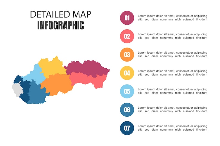 Vector modern detailed map infographic of slovakia