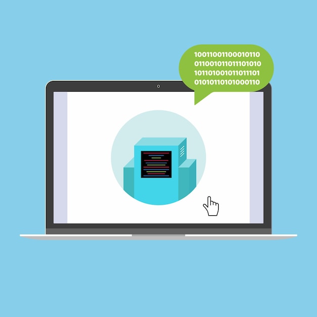 チャットボットがポップアップしたバブルで話す現代のデバイスラップトップノートブックネットブックpcフラットデザイン