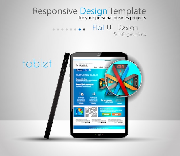 Modern devices mockups with web template