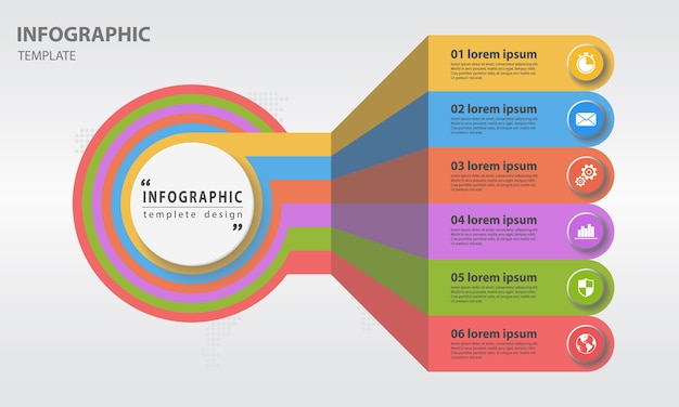 Vector modern diagram infographic 6 options