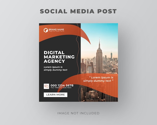 Modern digitaal marketingbureau unieke organische instagram vierkante flyer social media postsjabloon