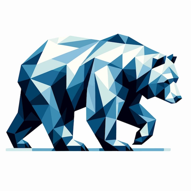 Vector modern digital art geometric of bear