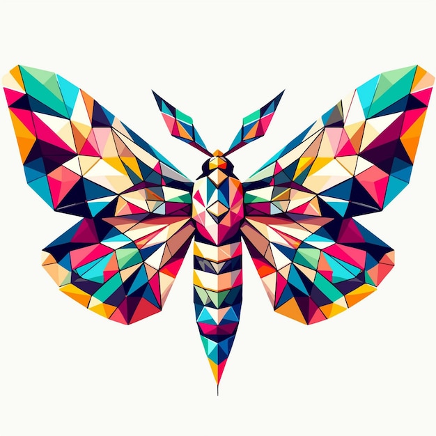 Vettore arte digitale moderna farfalla geometrica boho