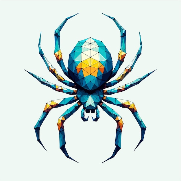 Vector modern digital art geometric spider