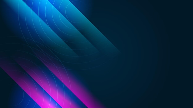 Vector modern digital business technology blue and purple abstract design background with speed lights lines stripes dots particles mesh and wave data lines