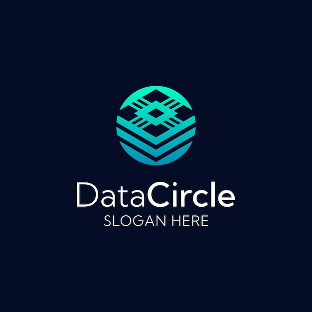 modern digital data storage circle logo