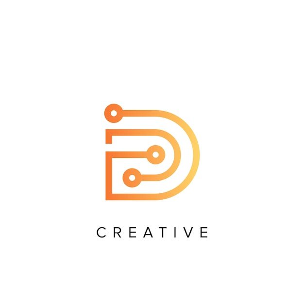 Moderno design digitale del logo della lettera dd tech.