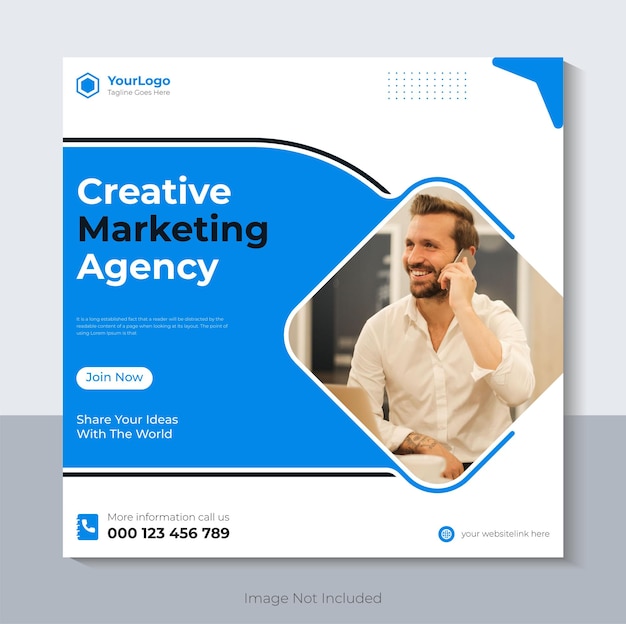 Modern digital marketing agency banner design corporate social media post template