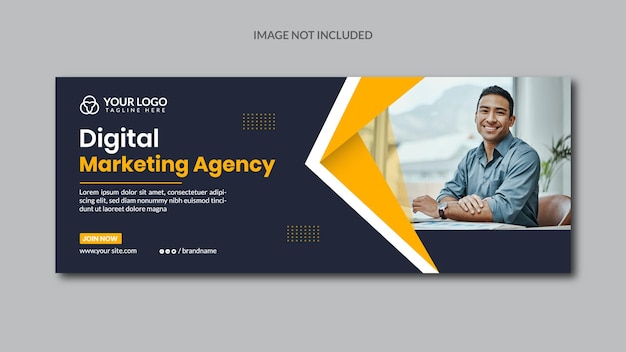 Современный дизайн обложки агентства цифрового маркетинга Facebook в векторном формате