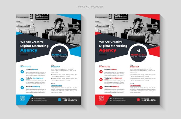 Vector modern digital marketing agency flyer template corporate business agency flyer template