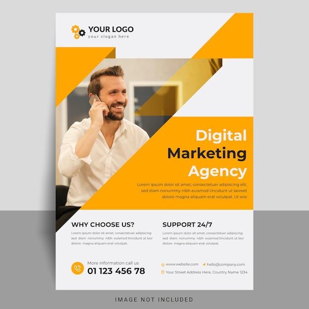 Modern digital marketing agency flyer template design