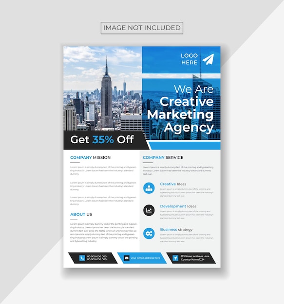現代のデジタルマーケティングエージェンシーのチラシテンプレートデザイン