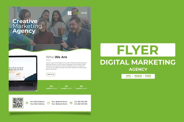 Vector modern digital marketing agency flyer template