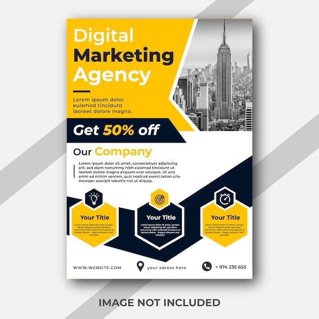 Modern digital marketing agency flyer template