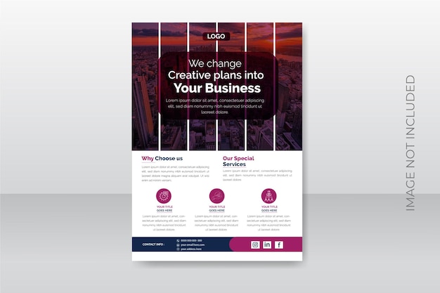 Modern digital marketing agency mosaic business flyer template