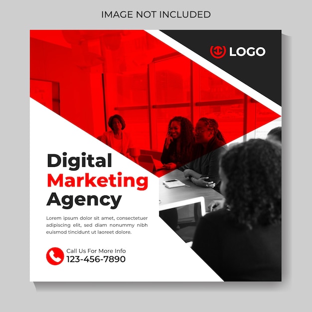 modern digital marketing agency social media post design template