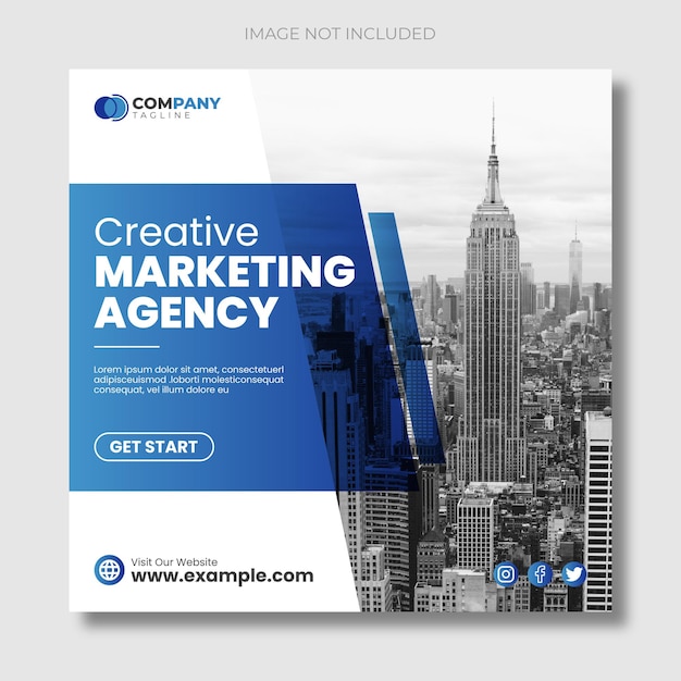 Modern digital marketing agency and unique corporate social media banner or instagram post template