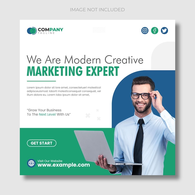 Modern digital marketing agency and unique corporate social media banner or instagram post template