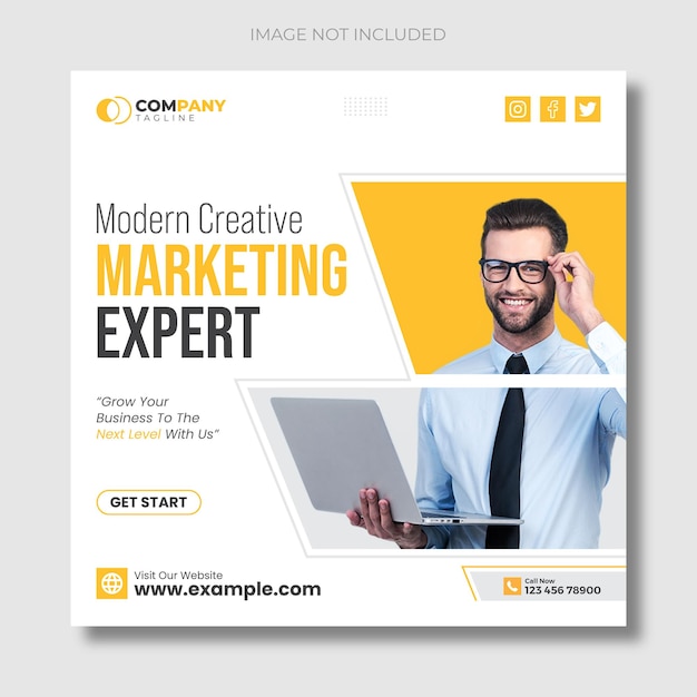 Modern digital marketing agency and unique corporate social media banner or instagram post template