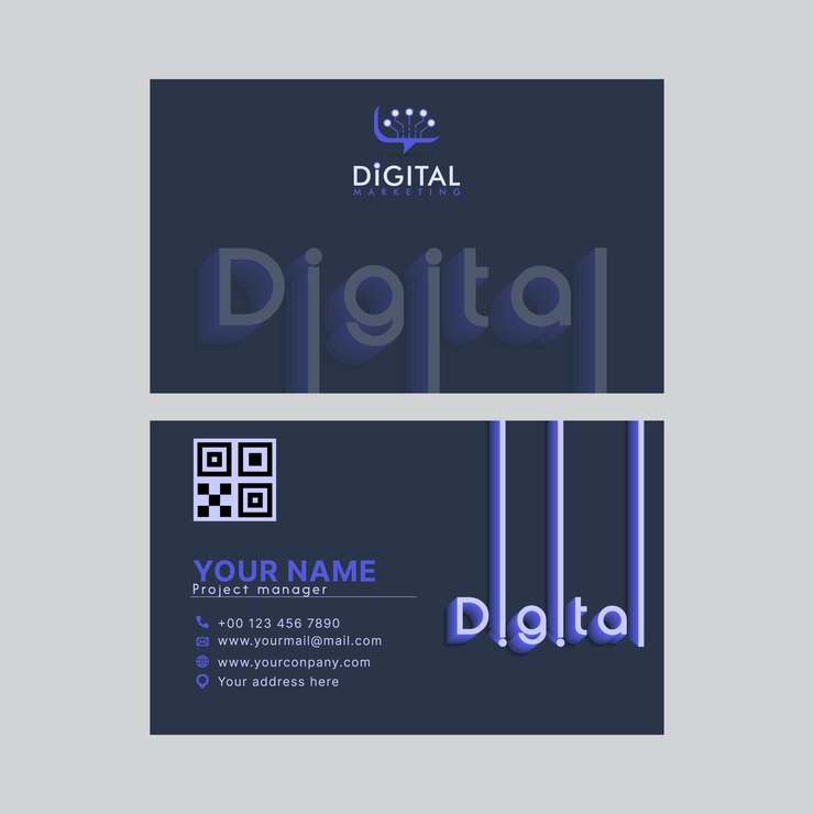 Vector modern digital marketing business card