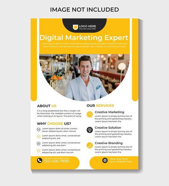 Modern digital marketing business flyer design template