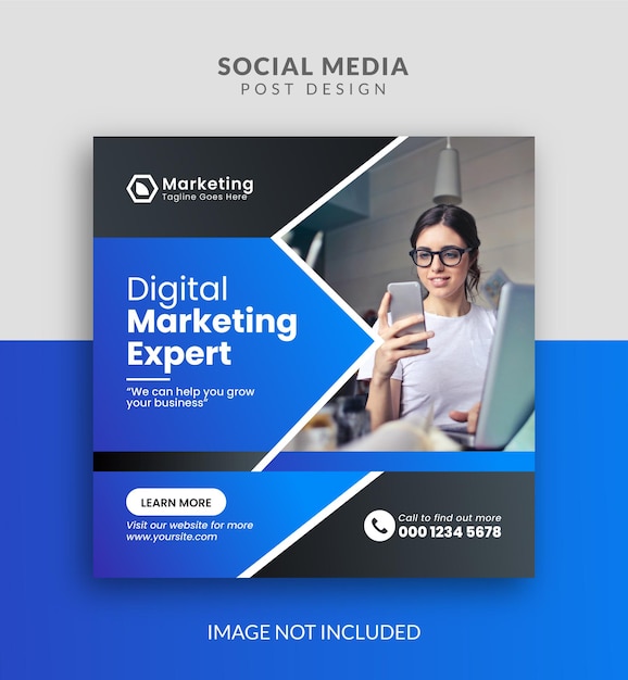 Modern digital marketing expert and corporate social media post banner template