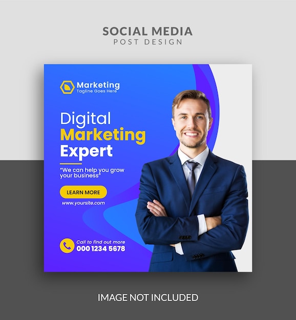 Modern Digital marketing expert and corporate social media post Banner template