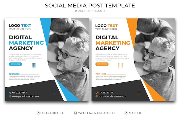 Modern digital marketing social media post template