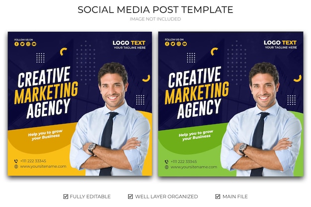 Modern digital marketing social media post template