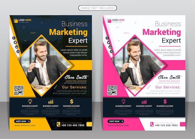 Modern digital marketing solution and corporate business flyer design template