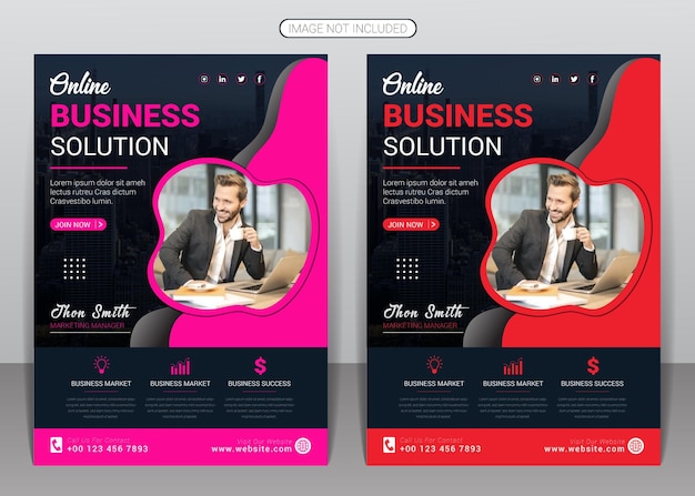 Modern digital marketing solution and corporate business flyer design template