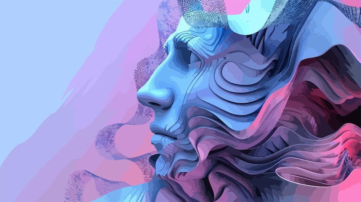 Vector modern digital technology 3d figure in vector art