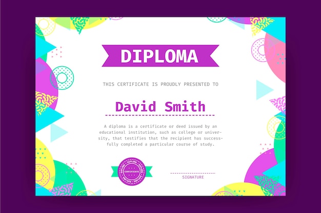 Modern diploma sjabloon