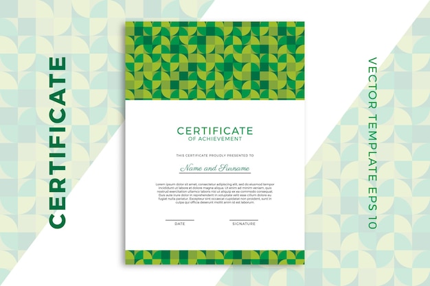 Modern diploma vertical template for graduation or course completion. Elegant design of certificate