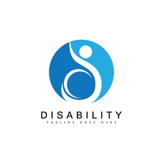 Premium Vector | Modern disabled people support logo