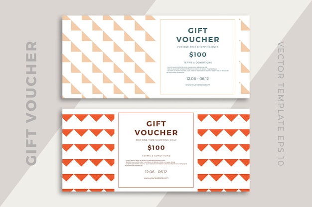 Vector modern discount coupon or certificate template with artistic geometric pattern trendy creative gift