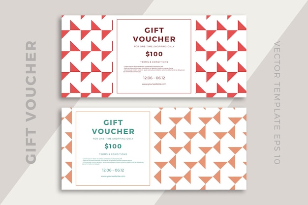 Modern discount coupon or certificate template with artistic geometric pattern. trendy creative gift