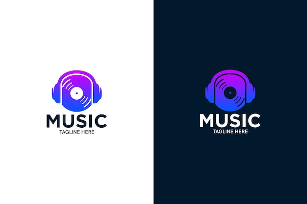 Modern DJ music vector icon logo