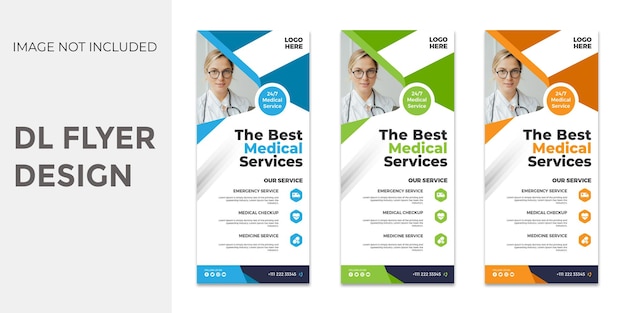 Vector modern dl flyer or rack card design template