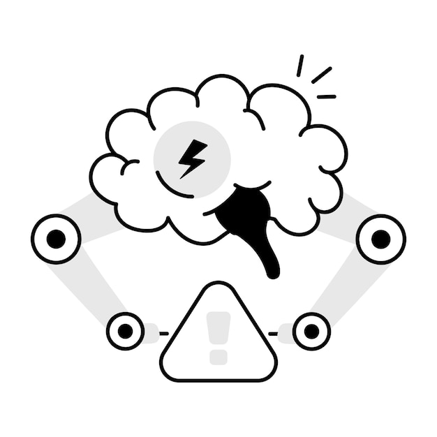 Modern doodle icon of ai error